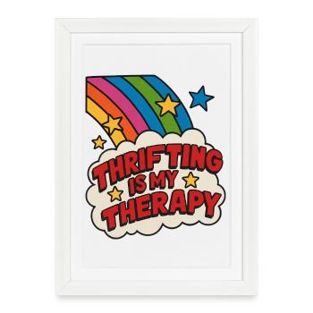 Patch arc-en-ciel pour thérapie d’occasion - Affiche encadrée (27 × 37 cm) - blanc - Devant