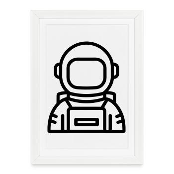astronaute - Affiche encadrée (27 × 37 cm) - blanc - Devant