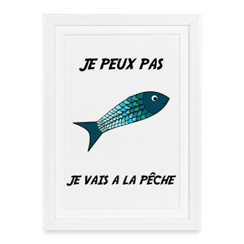 I CAN'T. I FISHED. FISHERMAN. HUMOR. RETIREMENT - Framed poster (27 × 37 cm) - white - Front