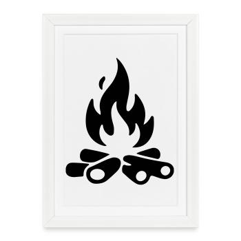 Bois de chauffage pour feu de camp - Affiche encadrée (27 × 37 cm) - blanc - Devant