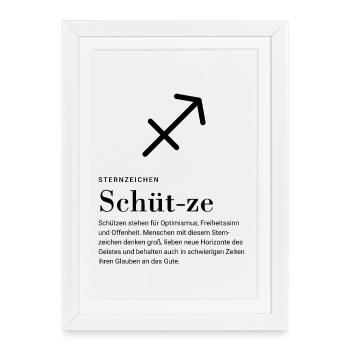 Zodiac sign Sagittarius - Framed poster (27 × 37 cm) - white - Front