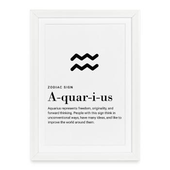 Aquarius - Zodiac Sign - Framed poster (27 × 37 cm) - white - Front