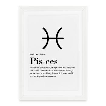 Pisces - Zodiac sign - Framed poster (27 × 37 cm) - white - Front
