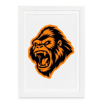 Gorilla Head - Framed poster (27 × 37 cm) - white - Front