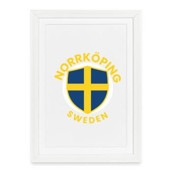 Norrköping Sweden Shield Design - Framed poster (27 × 37 cm) - white - Front