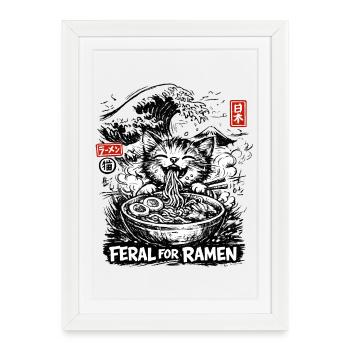 Ramen Cat Kanagawa - Framed poster (27 × 37 cm) - white - Front