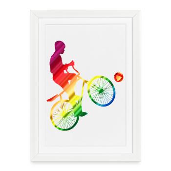 Cycling ball, cycling players, indoor cycling - Framed poster (27 × 37 cm) - white - Front