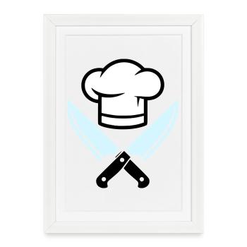 Chef's Hat Knife Logo - Framed poster (27 × 37 cm) - white - Front