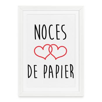 Noces de papier 37 ans de mariage - Affiche encadrée (27 × 37 cm) - blanc - Devant