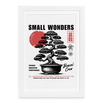 Bonsaï Petites merveilles Esthétique japonaise - Affiche encadrée (27 × 37 cm) - blanc - Devant