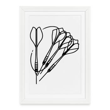 Fléchettes - Affiche encadrée (27 × 37 cm) - blanc - Devant