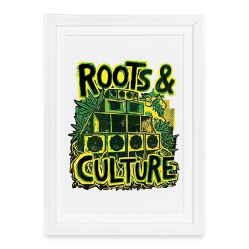 Roots Culture Dub Reggae - Affiche encadrée (27 × 37 cm) - blanc - Devant