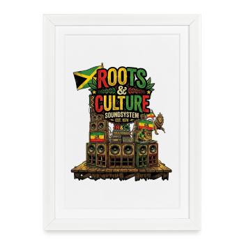Roots And Reggae Culture - Framed poster (27 × 37 cm) - white - Front