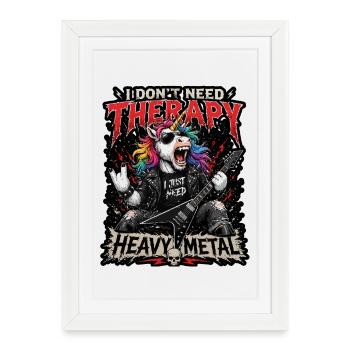 Unicorn Heavy Metal Performance - Affiche encadrée (27 × 37 cm) - blanc - Devant