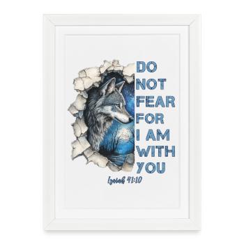 Citation chrétienne de Wolf - Affiche encadrée (27 × 37 cm) - blanc - Devant