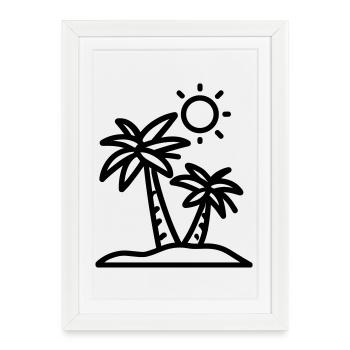 vacances - Affiche encadrée (27 × 37 cm) - blanc - Devant