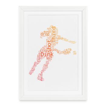 Joueurs de pickleball fans avec un athlète de pickleball - Affiche encadrée (27 × 37 cm) - blanc - Devant