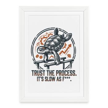 Calisthenics Turtle - Framed poster (27 × 37 cm) - white - Front