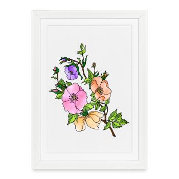 Fleur - Affiche encadrée (27 × 37 cm) - blanc - Devant