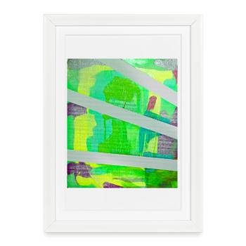 Résumé néon Kaleido - Affiche encadrée (27 × 37 cm) - blanc - Devant