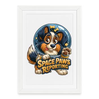 Conception des Pattes Spatiales du Louveteau Cosmique - Affiche encadrée (27 × 37 cm) - blanc - Devant