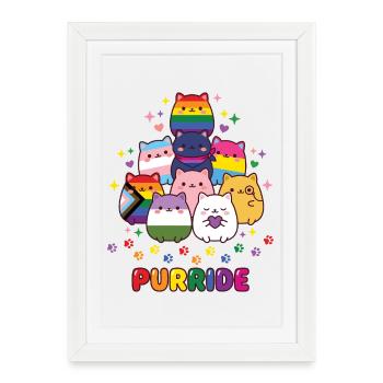 Mois de la fierté LGBTQ - Purride - Affiche encadrée (27 × 37 cm) - blanc - Devant