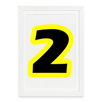 2 Symbole numérique - Affiche encadrée (27 × 37 cm) - blanc - Devant