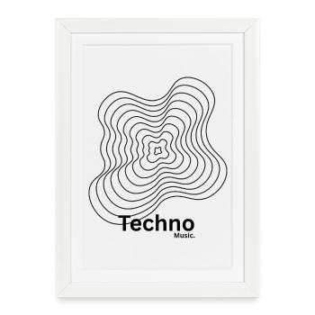 Motif de flambement des contours - Affiche encadrée (27 × 37 cm) - blanc - Devant