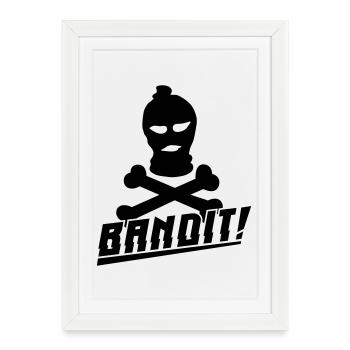 masque de ski bandit - Affiche encadrée (27 × 37 cm) - blanc - Devant