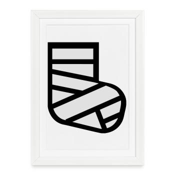 6061912 127146998 fracture de la jambe - Affiche encadrée (27 × 37 cm) - blanc - Devant