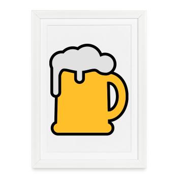 Bierkrung | Beer Mug - Affiche encadrée (27 × 37 cm) - blanc - Devant