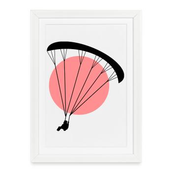 Paraglider Sunset Vector - Framed poster (27 × 37 cm) - white - Front