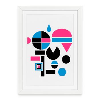 Various geometric shapes - Framed poster (27 × 37 cm) - white - Front