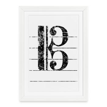 Tenor key, musical key - Framed poster (27 × 37 cm) - white - Front