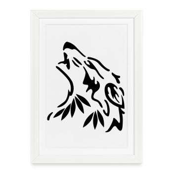 loup - Affiche encadrée (27 × 37 cm) - blanc - Devant