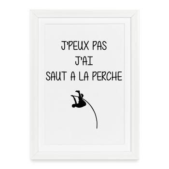 Saut à la Perche Sauteur Sport Sportif Athlète - Affiche encadrée (27 × 37 cm) - blanc - Devant