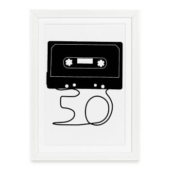 Anniversaire 50 ans - Affiche encadrée (27 × 37 cm) - blanc - Devant