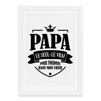 Papa - Fête des Pères - Anniversaire - Bébé - Framed poster (27 × 37 cm) - white - Front