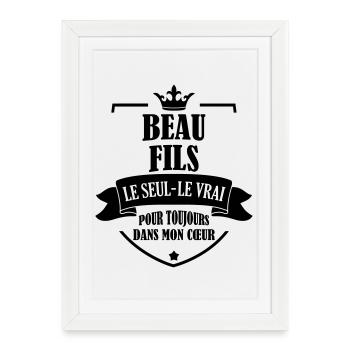 belle-fille / beau-fils / beau fils / belle fille - Affiche encadrée (27 × 37 cm) - blanc - Devant