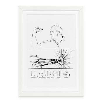 Fléchettes Taylor symbole flèches fléchettes tournoi 180 icône - Affiche encadrée (27 × 37 cm) - blanc - Devant
