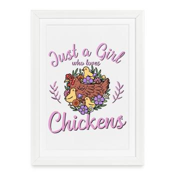Chicken Chickens - Framed poster (27 × 37 cm) - white - Front