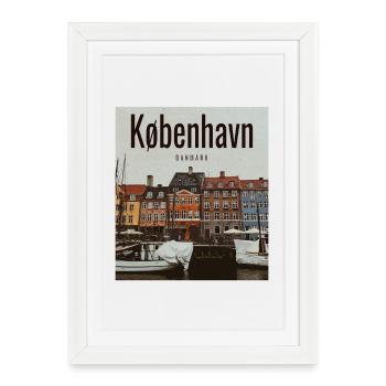 Copenhagen Harbour colours Nyhavn - Framed poster (27 × 37 cm) - white - Front