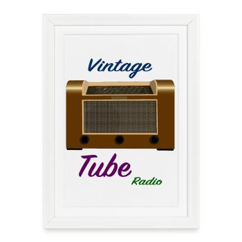 vieille radio à tube - Affiche encadrée (27 × 37 cm) - blanc - Devant