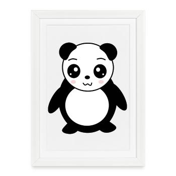 Panda Panda Bear Bear Bear Face Eyes cute - Framed poster (27 × 37 cm) - white - Front