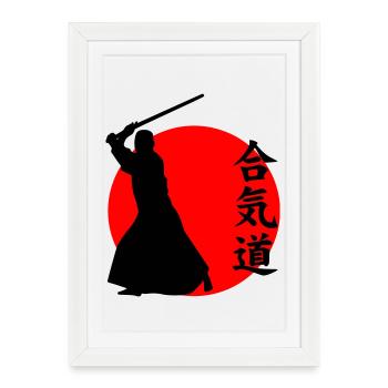 Aïkido - Affiche encadrée (27 × 37 cm) - blanc - Devant