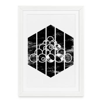 Billard cool - Affiche encadrée (27 × 37 cm) - blanc - Devant