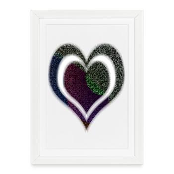 Double cœur - Affiche encadrée (27 × 37 cm) - blanc - Devant