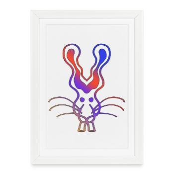 Lapin en colère - Affiche encadrée (27 × 37 cm) - blanc - Devant