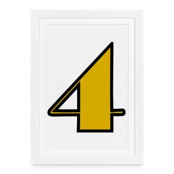 4.4 YEARS,4TH BIRTHDAY,4 YEARS,FOUR - Framed poster (27 × 37 cm) - white - Front