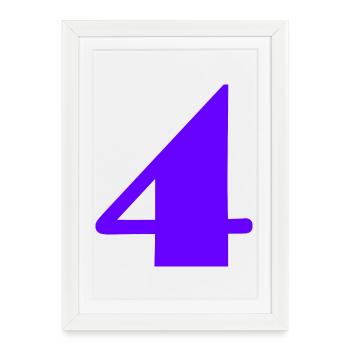 4 ANS,4e ANNIVERSAIRE,ANNIVERSAIRE 4 ANS - Affiche encadrée (27 × 37 cm) - blanc - Devant